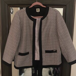 Anne Klein Pink snd black tweed pattern blazer